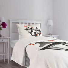 Lantern Snowy Branches Bedspread Set