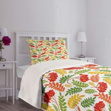 Autumnal Flora Pattern Bedspread Set