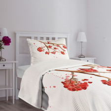 Tree Watercolor Splashes Bedspread Set