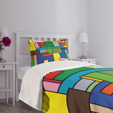 Vivid Mondrian Squares Bedspread Set