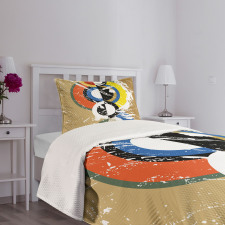 Abstract Geometric Circles Bedspread Set