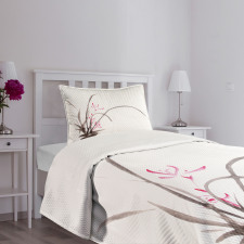 Traditional Ink Orchid Bedspread Set