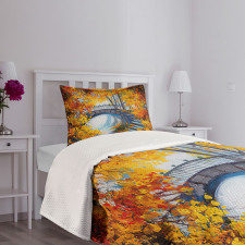 Autumn Forest with Bridge Bedspread Set