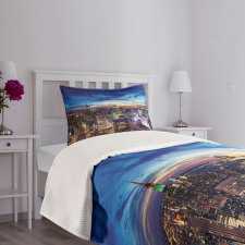 Buildings Midtown at Dusk Bedspread Set