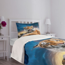 Calm Wild Animal Sunset Bedspread Set