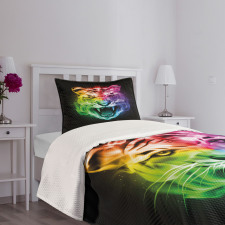 Abstract Feline Colorful Bedspread Set