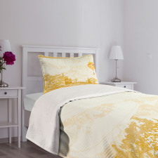 Japanese Buildings Bedspread Set