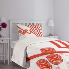 Chinese Abstract Art Bedspread Set