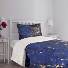 America Continent Space Bedspread Set