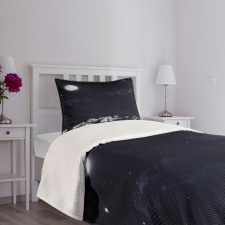 Dark Night White Daisies Bedspread Set