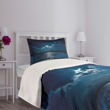 Dramatic Sky Moon Ocean Bedspread Set