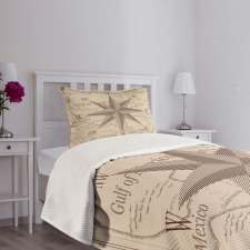 Central America Map Bedspread Set