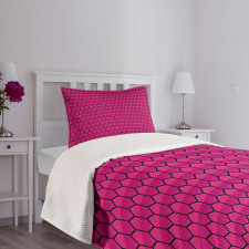 Comb Pattern Hexagonal Bedspread Set