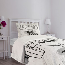 Dumbbell Hand Sketch Bedspread Set