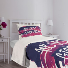 Brushstrokes with Words Bedspread Set