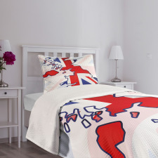 Country Map Flag Bedspread Set
