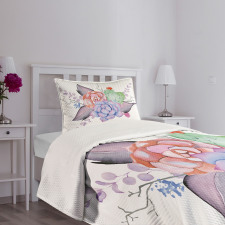 Romantic Summer Blossoms Bedspread Set