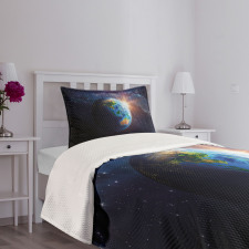 Face of Earth in Space Bedspread Set