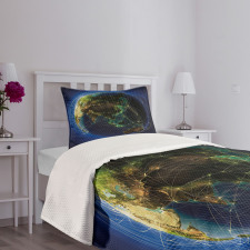 Earth Lines Navigation Bedspread Set