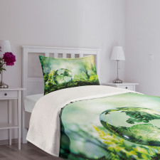 Globe in Fresh Forest Bedspread Set