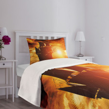 Ship Sunset Bedspread Set