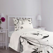 Damask Curl Leaves Bedspread Set