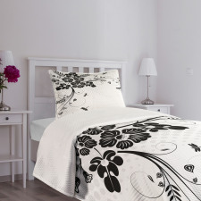 Fern Plants Floral Bedspread Set