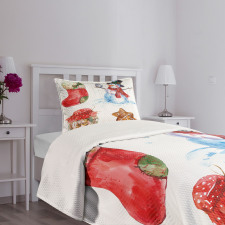 Watercolor Xmas Bedspread Set