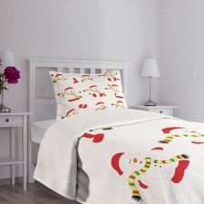 Snowmen with Scarf Bedspread Set