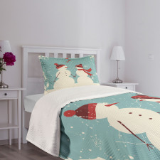 Snowman Woman Love Bedspread Set