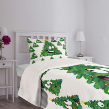 Xmas Cartoon Funny Bedspread Set