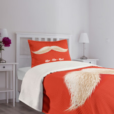 Vivid Santa Mustache Bedspread Set