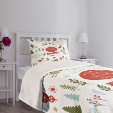 Xmas Elements Design Bedspread Set