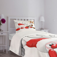 Funny Santa Reindeer Bedspread Set