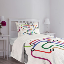 Abstract Colorful Subway Bedspread Set