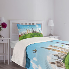 Famous Monuments in World Bedspread Set