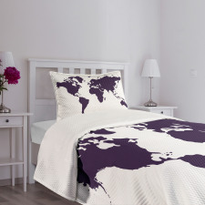 Vivid Indigo World Graphic Bedspread Set