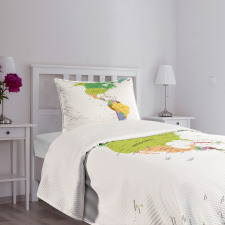 South and North America Bedspread Set