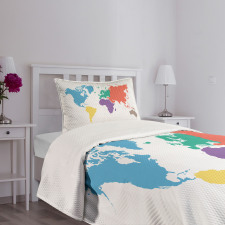 World Global Continents Bedspread Set