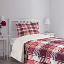 Retro Plaid Squares Bedspread Set