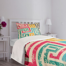 Vintage Spiral Colorful Bedspread Set
