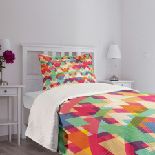 Colorful Triangles Bedspread Set