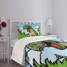 Cartoon T-Rex Funny Bedspread Set