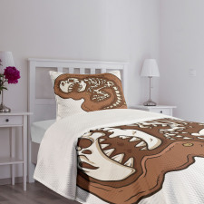 T-Rex Fossil in Ground Bedspread Set