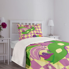 Stars Graphic Mask Bedspread Set