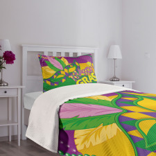 Vivid Beads Feathers Bedspread Set