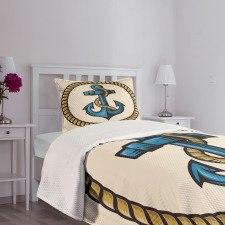 Sailor Emblem with Rope Bedspread Set