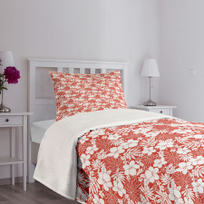 Exotic Lush Flowers Hawaii Bedspread Set