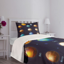 Solar System and Sun Bedspread Set