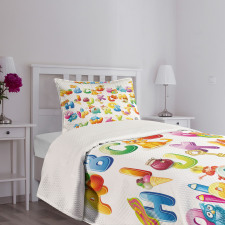 Cartoon Alphabet Bedspread Set